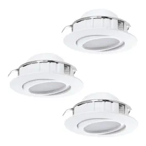 3 PACK Flush Ceiling Downlight White Adjustable Round Spotlight 6W Built in LED