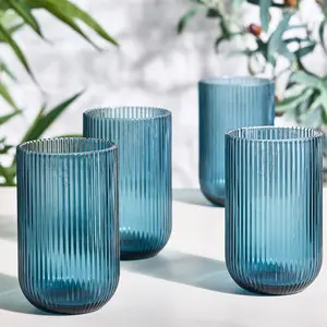 Chanyia Drinking Glass Set (Set of 6) Blue / 13" H