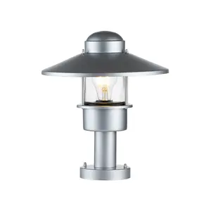 Elstead Klampenborg Outdoor Pedestal Light Silver, IP44