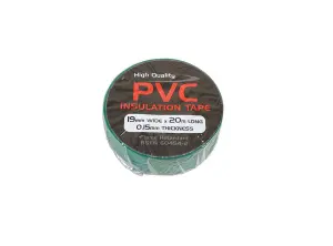 Connect 36890 Green PVC Insulation Tape 19mm x 20m - Pack 1