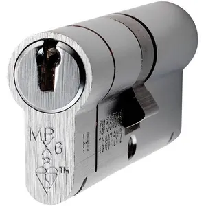 80mm EURO Double Cylinder Lock - 6 Pin Satin Chrome Fire Rated Door Key Barrel