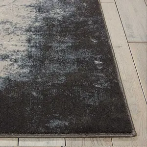 Abstract Ivory Grey Luxurious Modern Easy To Clean Living Room Bedroom & Dining Room Rug-160cm X 221cm