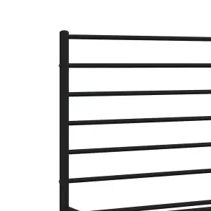 Berkfield Metal Bed Frame with Headboard and Footboard Black 200x200 cm