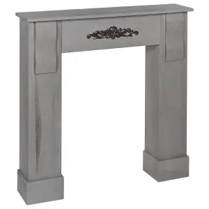 Beliani Retro Fireplace Mantel MANDRE Grey