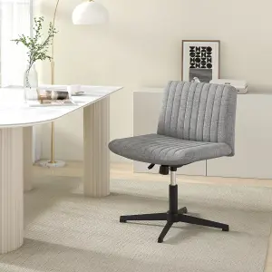 COSTWAY Criss Cross Legged Chair Home Office Chair w/ Wide Padded Seat