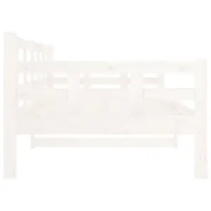 Berkfield Day Bed White Solid Wood Pine 90x190 cm