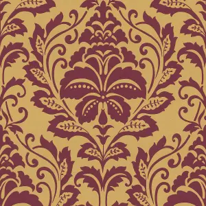 Galerie Home Collection Orange/Red Damask Motif Wallpaper Roll