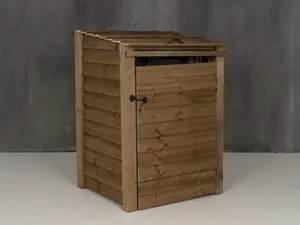 Wooden Wheelie Bin Store (Single, Rustic Brown)