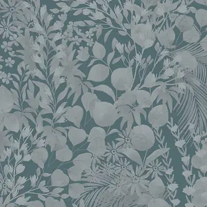 Next Light & Dark Blue Eden Tonal Floral Wallpaper