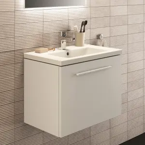 Ideal Standard i.life S Compact Matt White Wall-mounted Bathroom Vanity unit (H) 440mm (W) 600mm