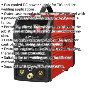 160A Fan Cooled TIG & MMA Inverter Welder for Arc Welding - Portable 230V Power Supply