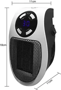 500W Mini Plug-In Wall Heater With Digital Timer