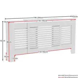 Vida Designs Milton Adjustable White MDF Radiator Cover