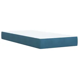 Berkfield Box Spring Bed with Mattress Dark Blue 90x190 cm Velvet