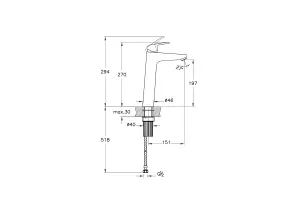 VitrA Flow Line Chrome Round Large Basin Mixer for Bowls