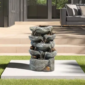 Waterfall Solar Powered Outdoor LED Resin Fountain Water Feature