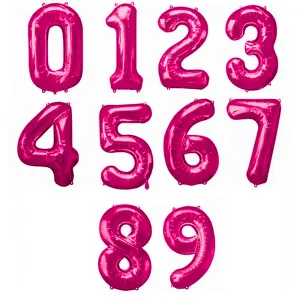 Amscan Supershape Pink Number Balloons Pink (1)