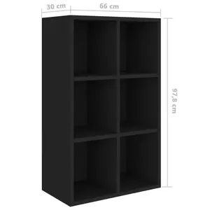 Gardinier Book Cabinet 66 x 30 x 98 cm Engineered Wood Black