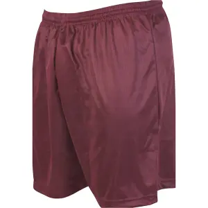 S - MAROON Junior Sports Micro Stripe Training Shorts Bottoms - Unisex Football