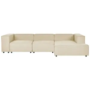 Corner Sofa APRICA Beige Fabric Left Hand