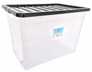 75 Litre Storage Box 75L with Black Lid