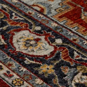 Luxurious Easy to Clean Bordered Floral Traditional Red Persian Rug for Living Room & Bedroom-240cm X 340cm