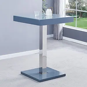 Topaz Glass Grey Gloss Bar Table 2 Ritz White Grey Stools