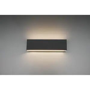 Luminosa Concha Modern 2 Light Up & Down Wall Lamp Anthracite 28cm 3000K - UK Stock