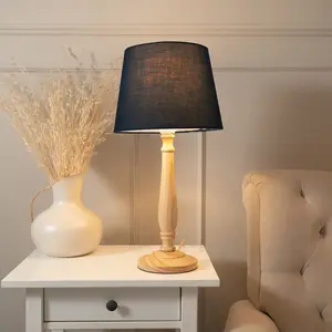 Annum Wood Table Lamp Natural / Black / Yes