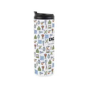 Engineer Travel Mug - Novelty Trades Gift Stainless Steel Vacuum-Sealed Double-Walled Hot/Cold Drinks Travel Flask