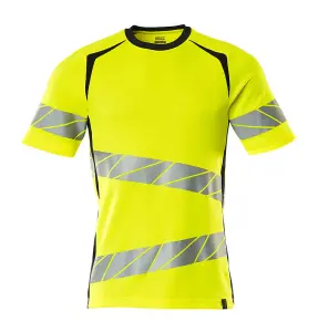 Mascot Accelerate Safe Modern Fit T-shirt (Hi-Vis Yellow/Dark Navy)  (XXXXX Large)