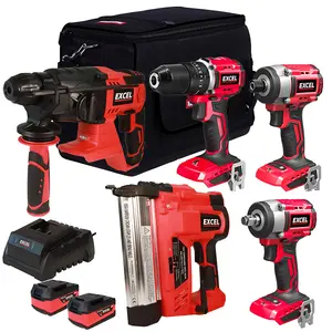 Excel 18V Cordless 5 Piece Tool Kit with 2 x Batteries & Charger in Bag EXL5168