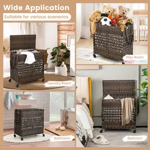 Rolling Laundry Hamper with Handles