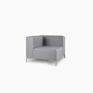 Emelda Grace Cloud Rectangle Corner Sofa - Left Hand - Dark Grey