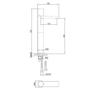 Enzo Polished Chrome Round Deck-mounted Tall Basin Mono Mixer Tap