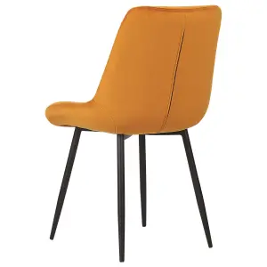 Set of 2 Dining Chairs MELROSE Velvet Orange