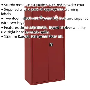 Durable Agrochemical Storage Cabinet with 2 Doors and Key Lock