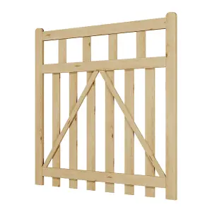 Durable Wooden Pedestrian Gate for Garden Fence and Entrance 120cm W x 120cm H