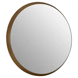 Interiors by Premier Athena Large Round Wall Mirror With Gold Frame