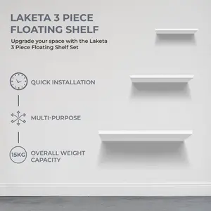 Laketa 3 Piece Floating Shelf