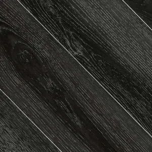 Black Modern Parquet Effect Anti-Slip Vinyl Flooring For Kitchen, Bathroom, 4.0mm Thick Vinyl Sheet-6m(19'8") X 4m(13'1")-24m²