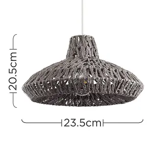 ValueLights Hamilton Grey Ceiling Pendant Shade and B22 GLS LED 6W Warm White 2700K Bulb