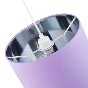 Modern Chic Lilac Cotton 12 Table/Pendant Lamp Shade with Shiny Silver Inner