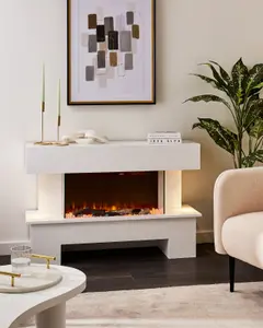 Electric Fireplace Heater KALAHARI White