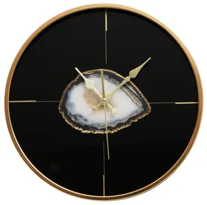 Interiors by Premier Celina Black And Gold Round Wall Clock