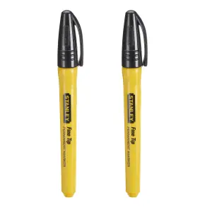 Stanley Black Fine tip Permanent Marker pen, Pack of 2