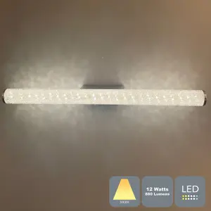 Modern Crushed Crystal Energy Saving LED Bathroom Mirror Light Ceiling Light IP44, Warm White (3000K)