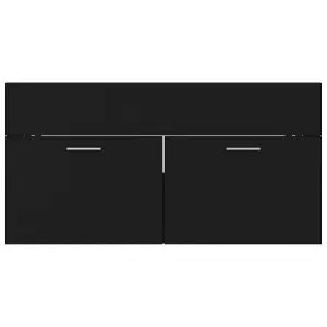 Berkfield Sink Cabinet Black 90x38.5x46 cm Engineered Wood