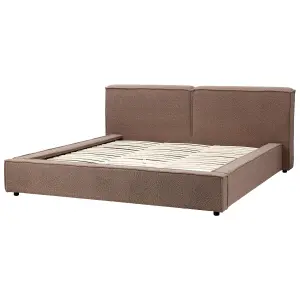 Boucle EU Super King Size Bed Brown LINARDS