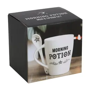 Something Different Morning Potion Ceramic Mug Set White/Black (One Size)